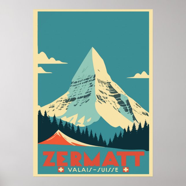 Zermatt,Matterhorn,Schweiz,Ski Poster (Framsidan)