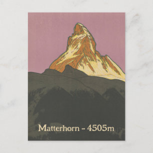 Zermatt Matterhorn Vintage Swiss Mountain Alpernas Vykort