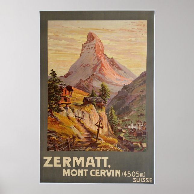 Zermatt,Mont Cervin,Schweiz,Ski Poster (Framsidan)