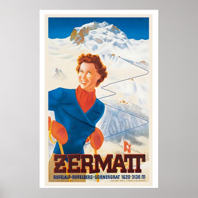 Zermatt Riffelalp Riffelberg Gornergrat Poster (Framsidan)