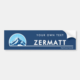 Zermatt Schweiz bergskidort Bildekal