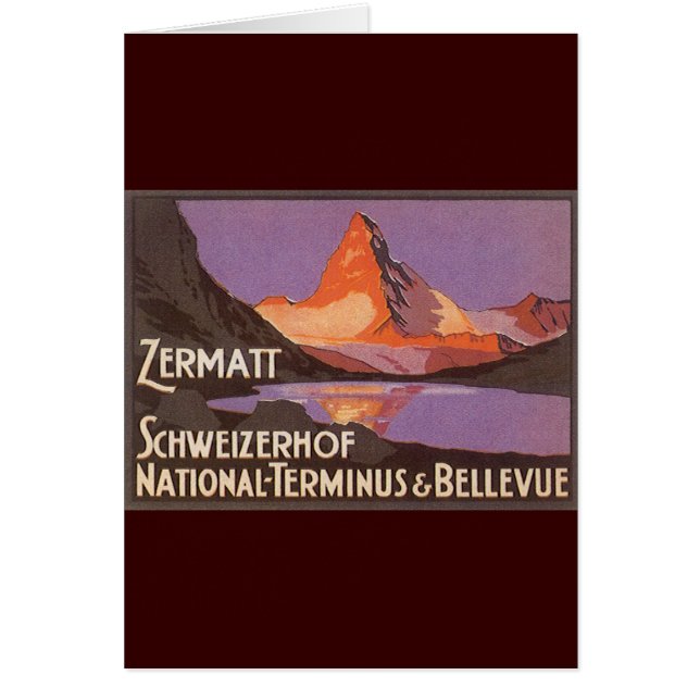 Zermatt Schweiz Hälsningskort (Framsidan)