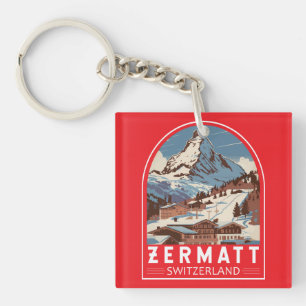 Zermatt Schweiz Illustration Travel Art Retro
