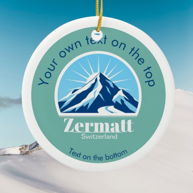 Zermatt Schweiz julgransprydnad Keramik (Skapare uppladdad)