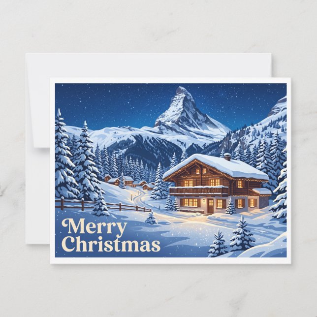 Zermatt Schweiz Julkort (Framsida)