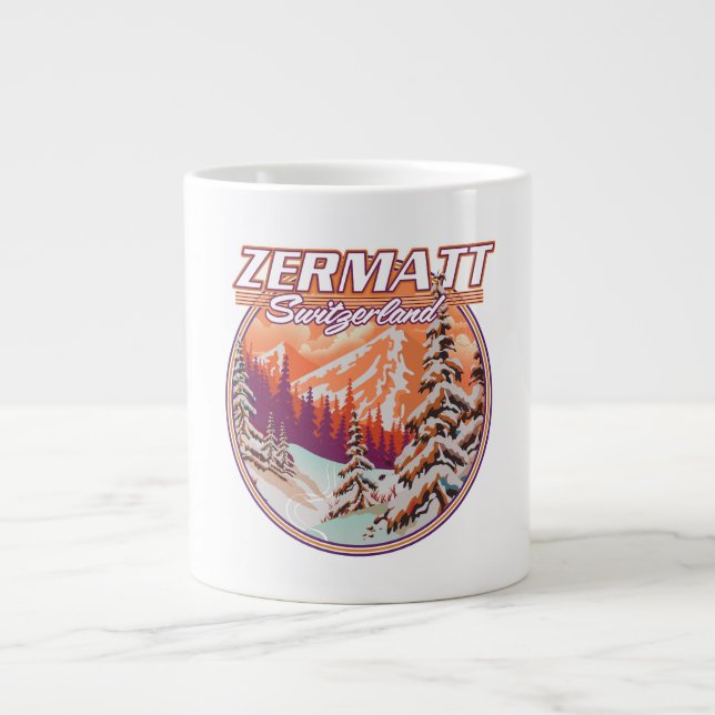 Zermatt schweiz logotyp jumbo mugg (Framsidan)