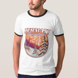 Zermatt schweiz logotyp t shirt