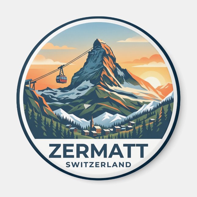 Zermatt Schweiz Magnet (Framsidan)
