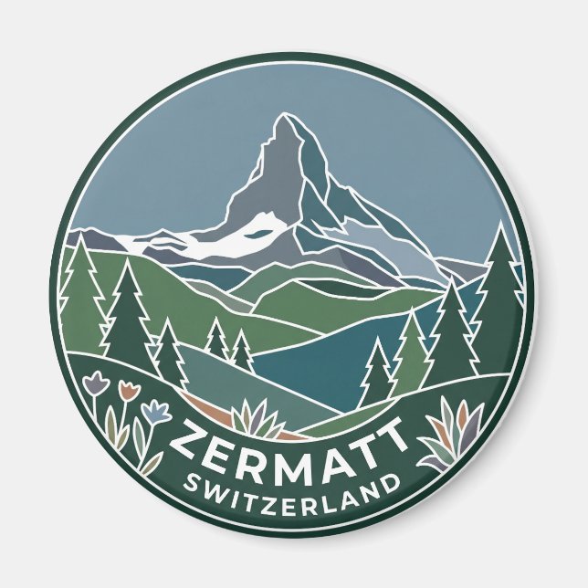 Zermatt Schweiz Magnet (Framsidan)