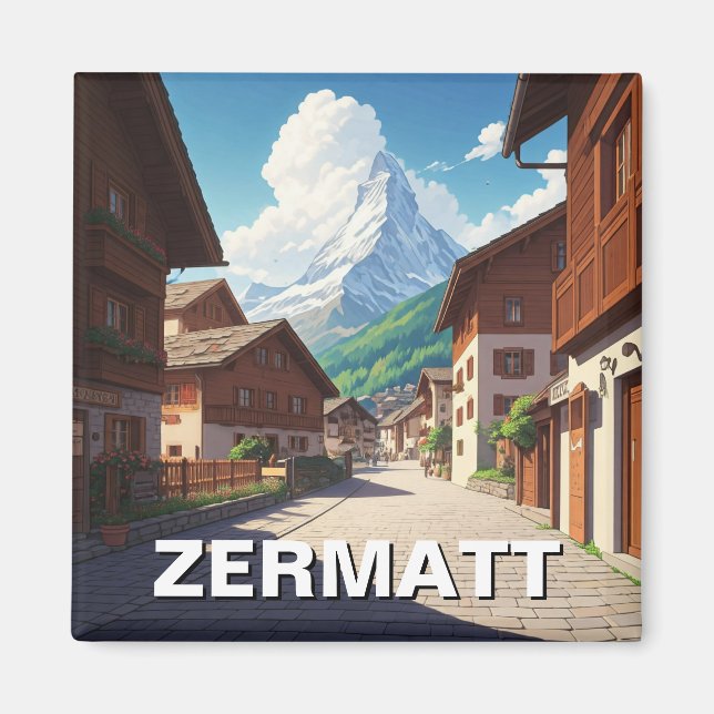 Zermatt Schweiz Matterhorn Magnet (Framsidan)