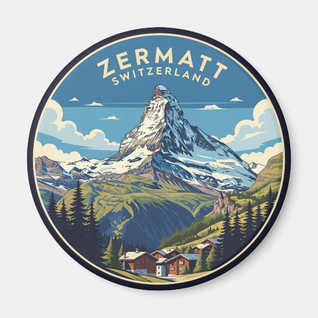 Zermatt Schweiz Matterhorn Magnet (Framsidan)