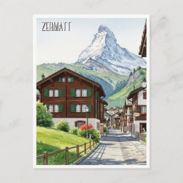 Zermatt Schweiz Matterhorn Resa Vykort