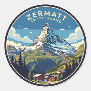 Zermatt Schweiz Matterhorn Runt Klistermärke