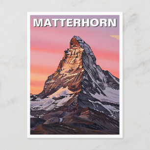 Zermatt Schweiz Matterhorn Sunset Vykort