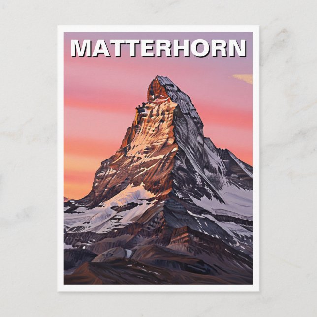 Zermatt Schweiz Matterhorn Sunset Vykort (Framsida)