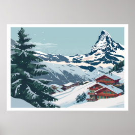 Zermatt, Schweiz Matterhorn Vintage Poster