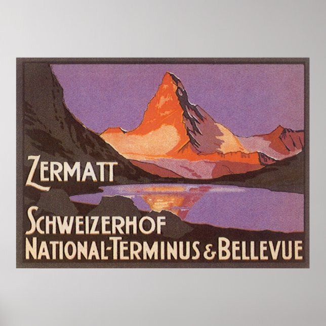 Zermatt Schweiz Poster (Framsidan)