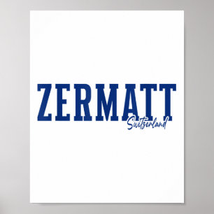 Zermatt Schweiz schweiziska Alpernor Alpine Skiing Poster