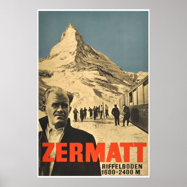 Zermatt, Schweiz,Ski Poster (Framsidan)