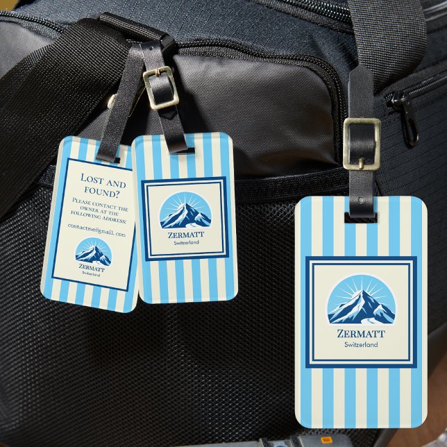 Zermatt Schweiz skidbacke Bagage Tag Bagagebricka (Skapare uppladdad)