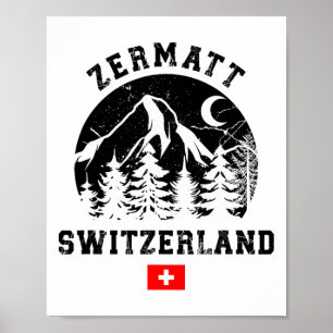 Zermatt Schweiz Skidrott Alperna Alpin skidsport Poster