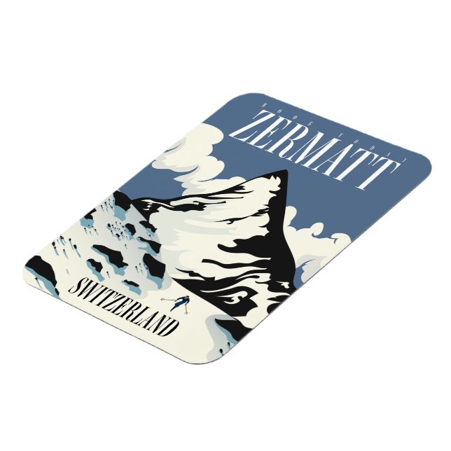 Zermatt Schweiz skidtryck Magnet (Vänstra Sidan)