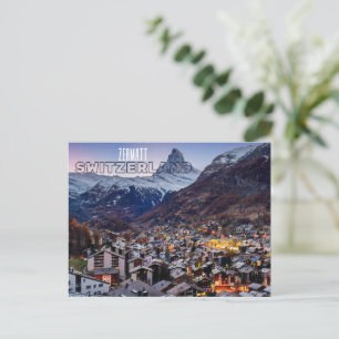 Zermatt Schweiz Souvenir Travel Postkort Vykort