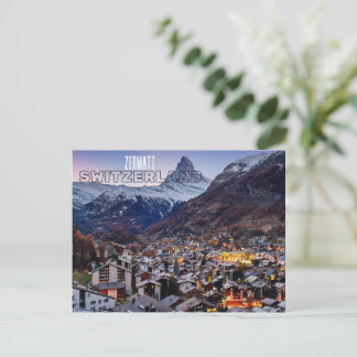 Zermatt Schweiz Souvenir Travel Postkort Vykort