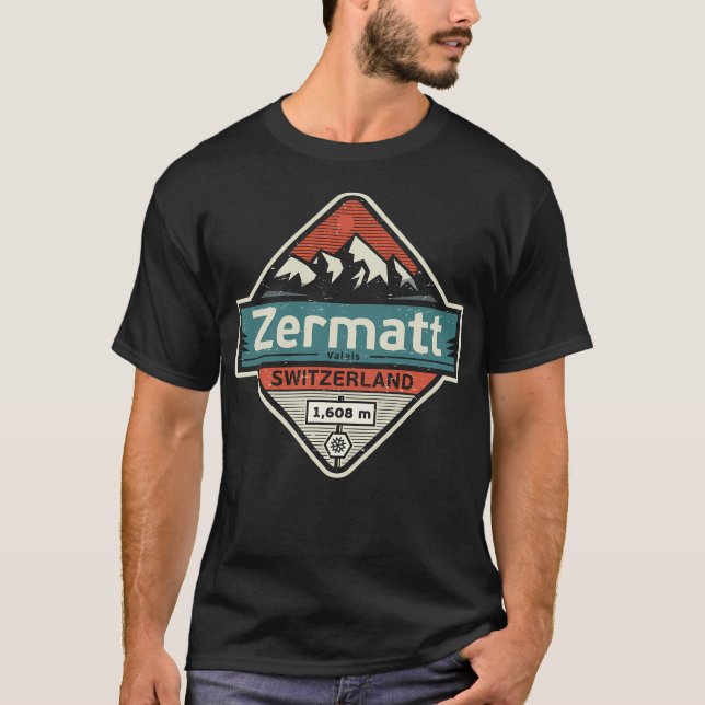 Zermatt Schweiz T Shirt (Framsida)