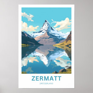 Zermatt Schweiz Travel Skriv ut Poster