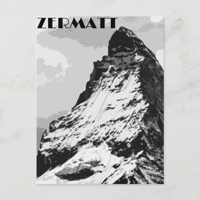 Zermatt Schweiz Vintage resor Poster Vykort (Framsida)