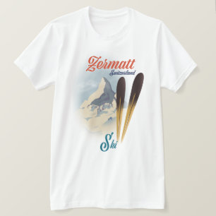 Zermatt Schweiz vintage skidposter T Shirt