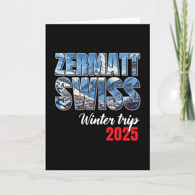 Zermatt Schweiz Vinterresa 2025 Schweiziska skidor Kort (Framsida)
