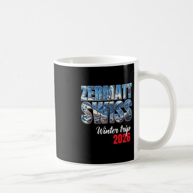 Zermatt Schweiz Vinterresa 2026 Alperna Skidor Sch Kaffemugg (Höger)