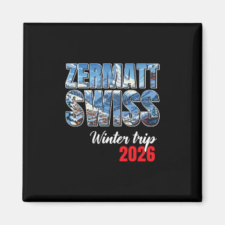 Zermatt Schweiz Vinterresa 2026 Alperna Skidor Sch Magnet