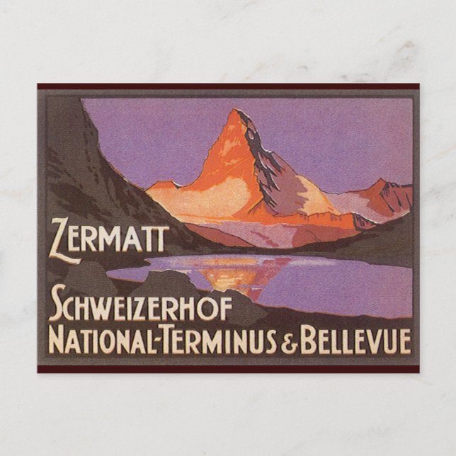 Zermatt Schweiz Vykort (Framsida)