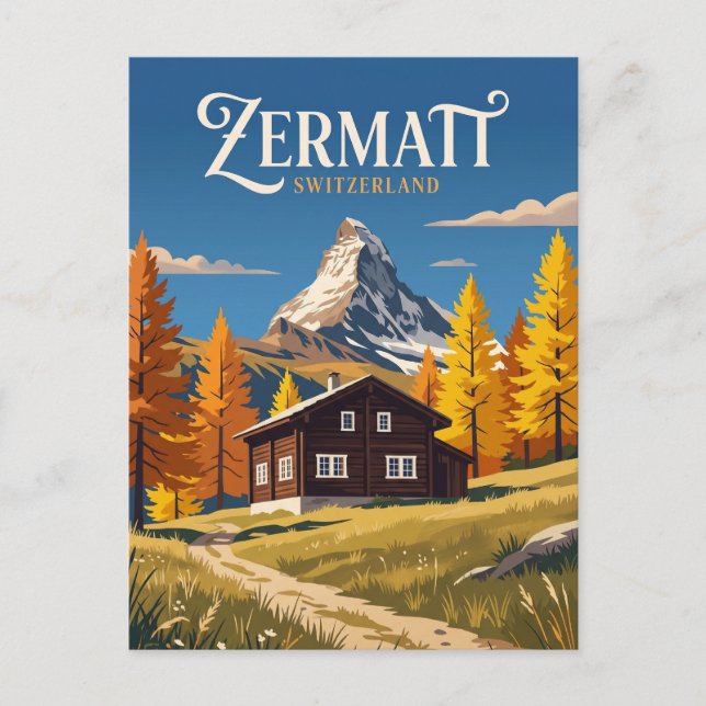 Zermatt Schweiz Vykort (Framsida)