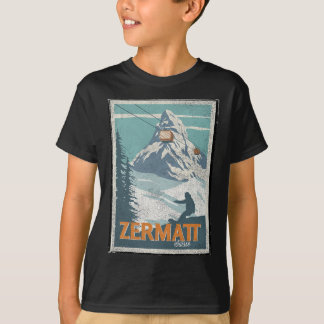 Zermatt Schweiz Winter Skiing Snowboarding Ski T Shirt
