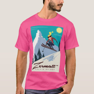 Zermatt Ski Poster T Shirt