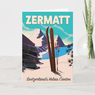 Zermatt Ski-semester poster Helgkort