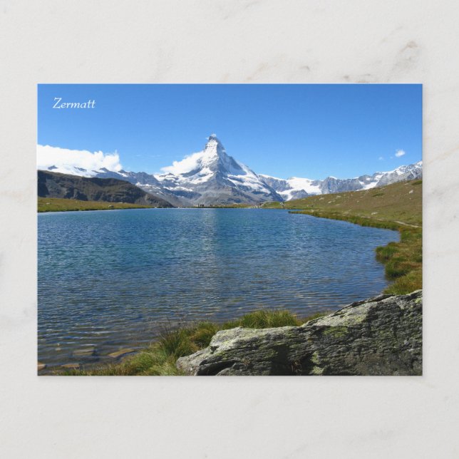 Zermatt Stellisee Swiss Alpernas Vykort (Framsida)