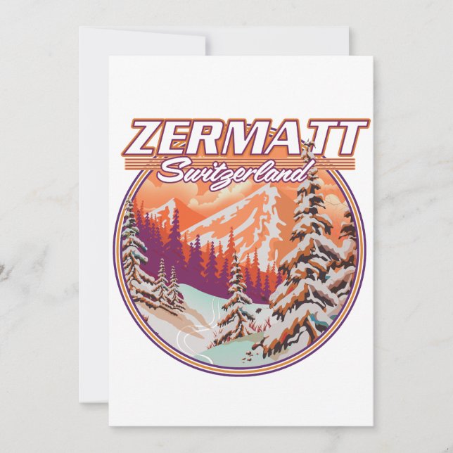 Zermatt Switzerland logotyp Inbjudningar (Framsida)