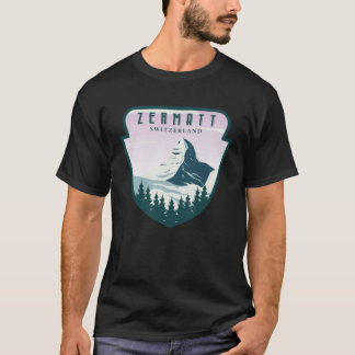Zermatt Switzerland Vintage Snow Ski Matterhorn Sw T Shirt