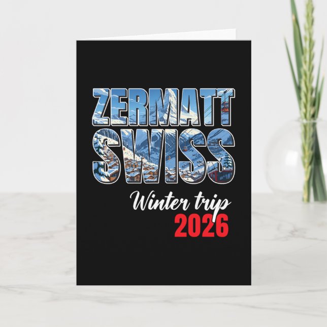 Zermatt Switzerland Winter Trip 2026 Alps Ski Swis Kort (Framsida)