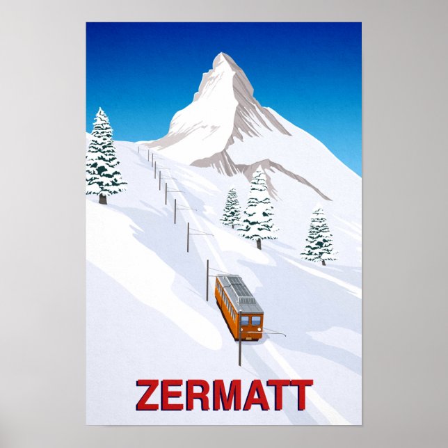 Zermatt Swizerland Ski Tåg Poster (Framsidan)