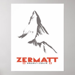 Zermatt, Valais, Schweiz, Ski Poster