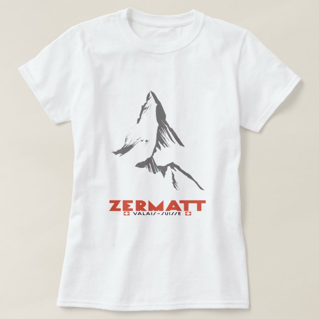 Zermatt, Valais, Schweiz T Shirt (Design framsida)