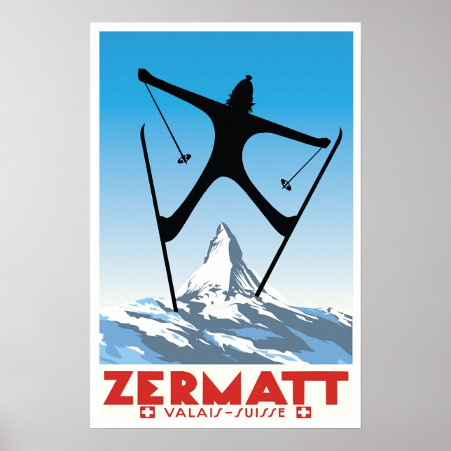 Zermatt,Valais,Suisse,Ski Poster (Framsidan)