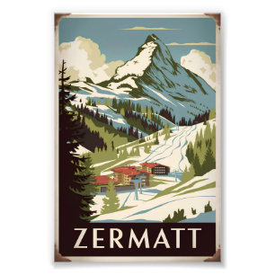 Zermatt vintage fototryck