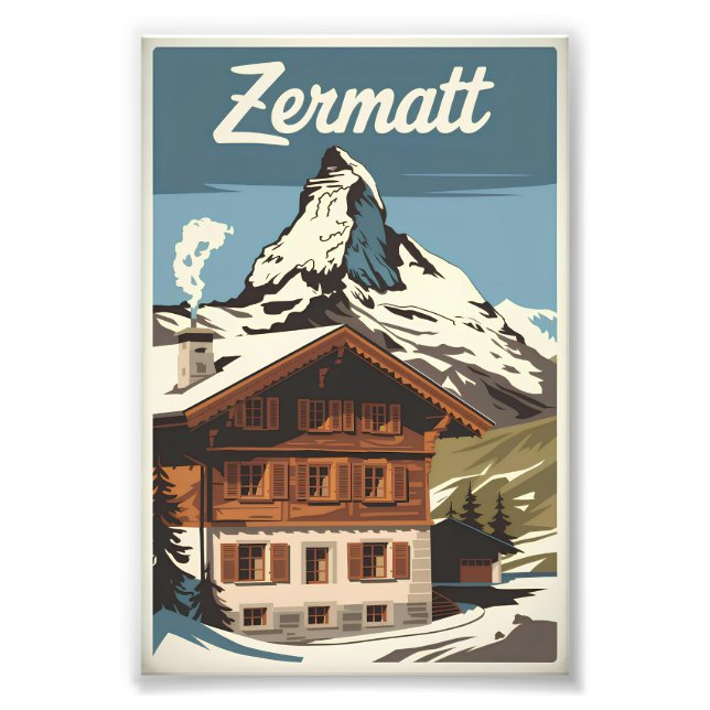 Zermatt vintage fototryck (Framsidan)